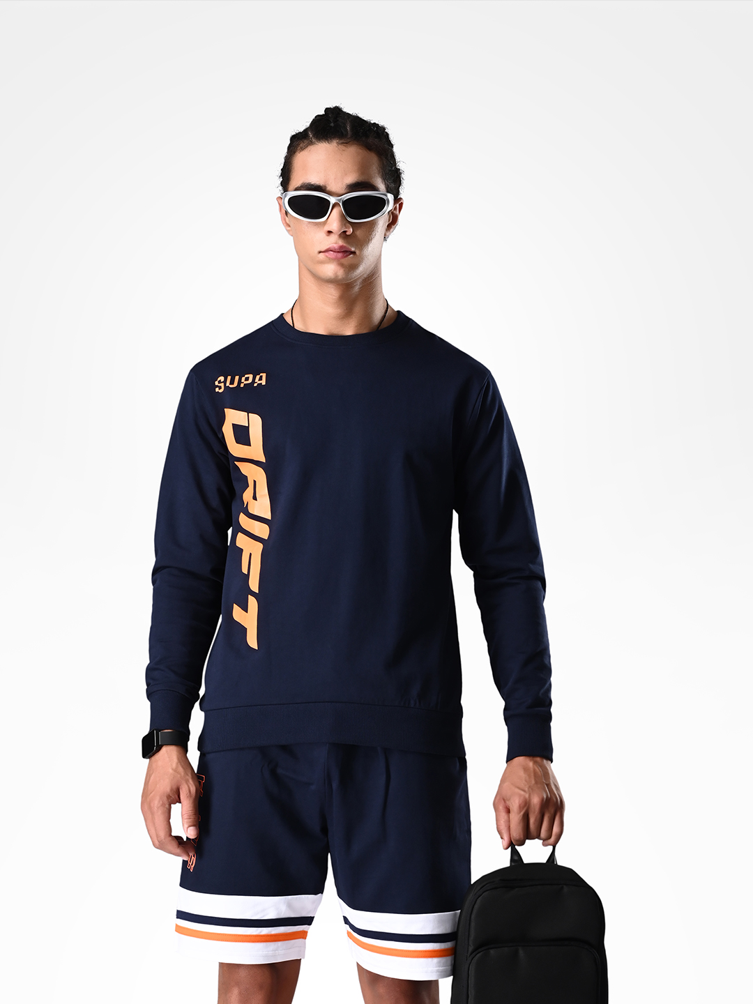 Navy Drift Printed Sweatshirt