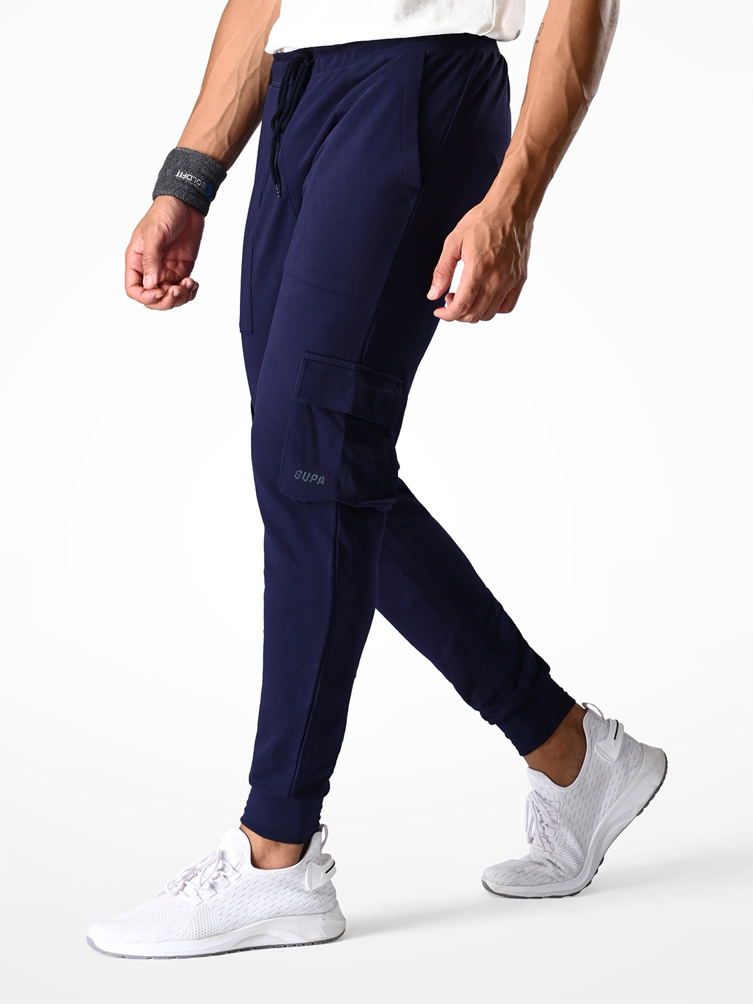 Navy Logo Printed Joggers