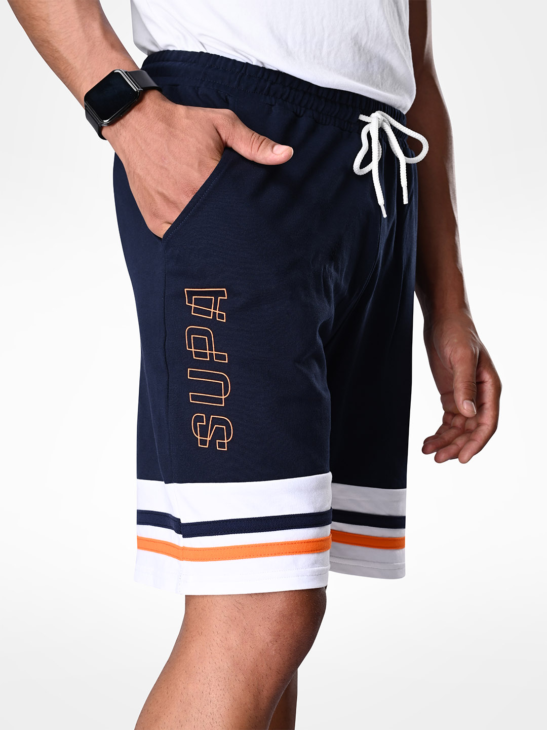 Supa Navy Shorts with Logo (5)