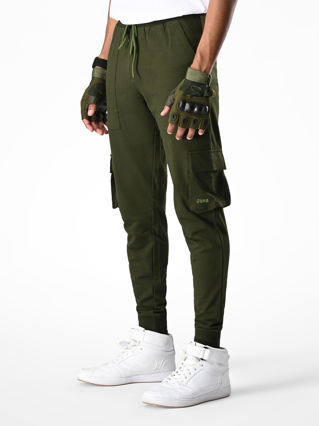 Olive Logo Printed Joggers