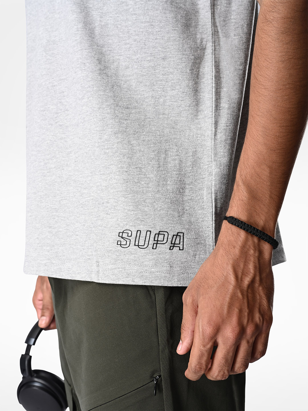 Supa Oversized Core Grey Melange T-shirt (7)