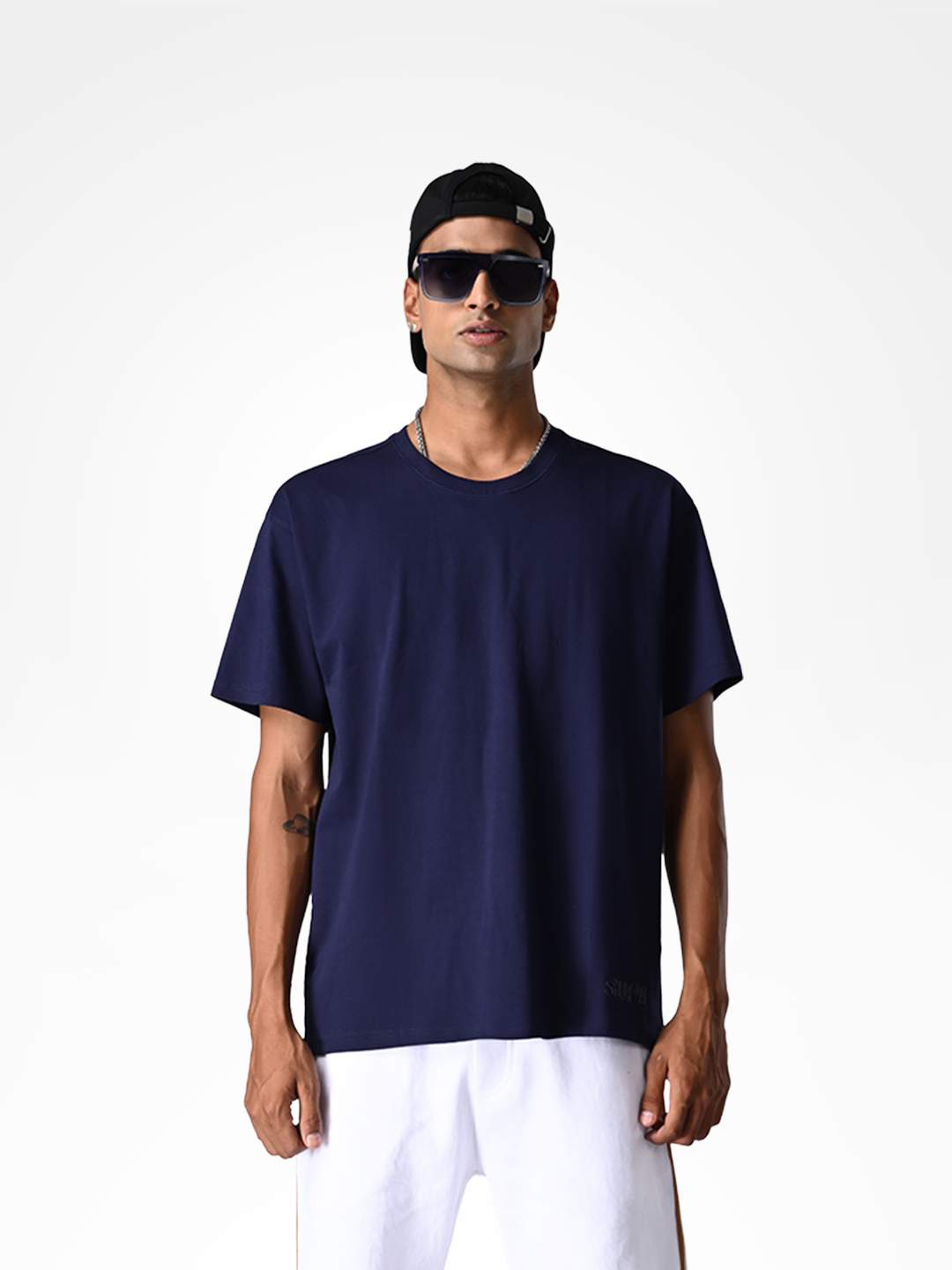 Supa Oversized Core Navy Blue T-shirt (2)