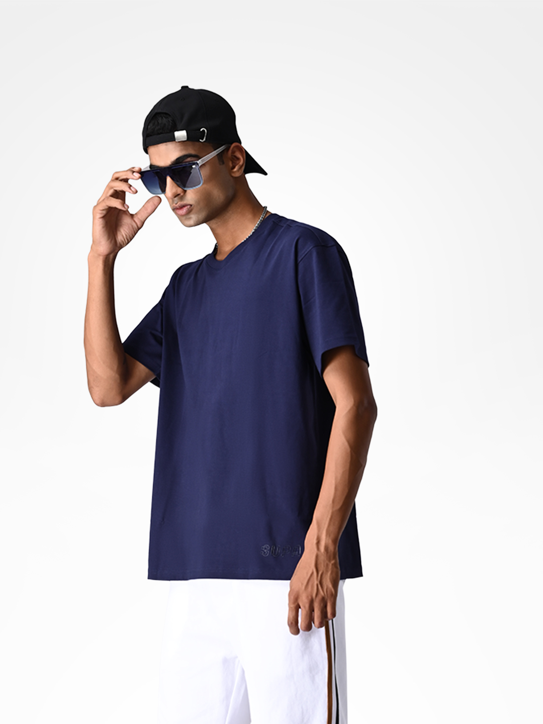 Supa Oversized Core Navy Blue T-shirt (3)