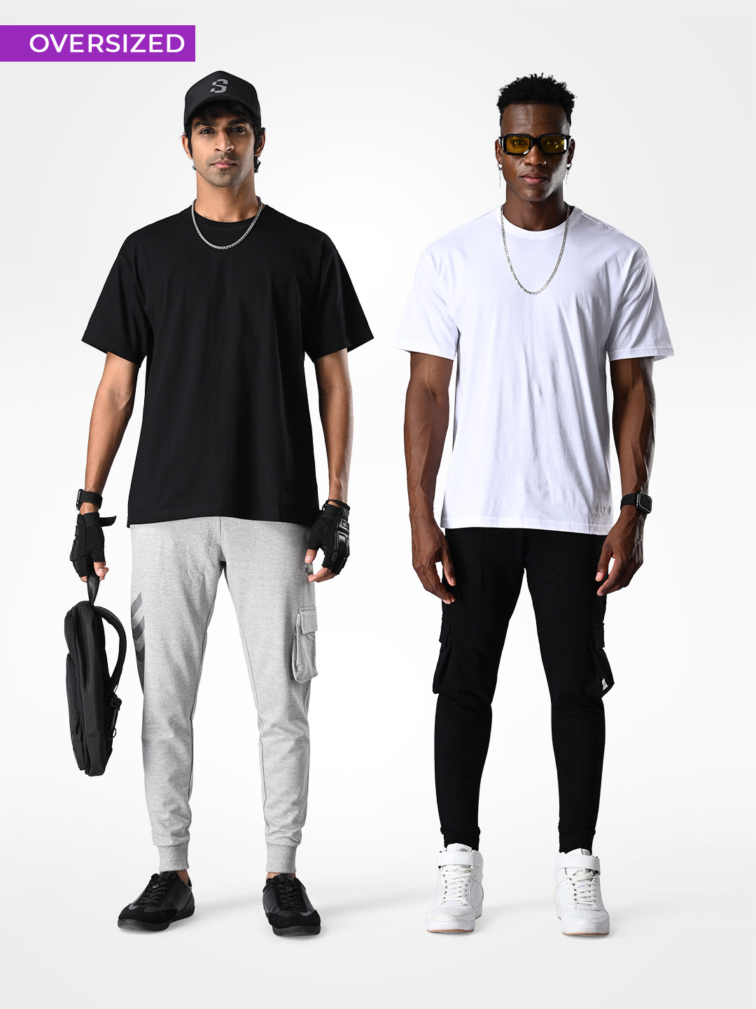 Supa Oversized Pack of 2 Black & White T-shirt (1)