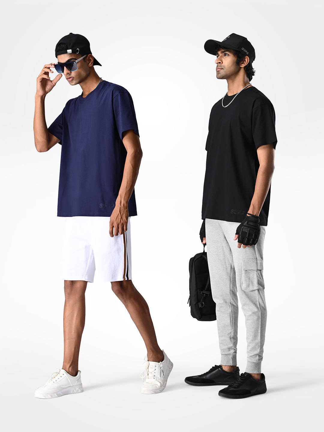 Supa Oversized Pack of 2 Navy Blue & Black T-shirt (2)