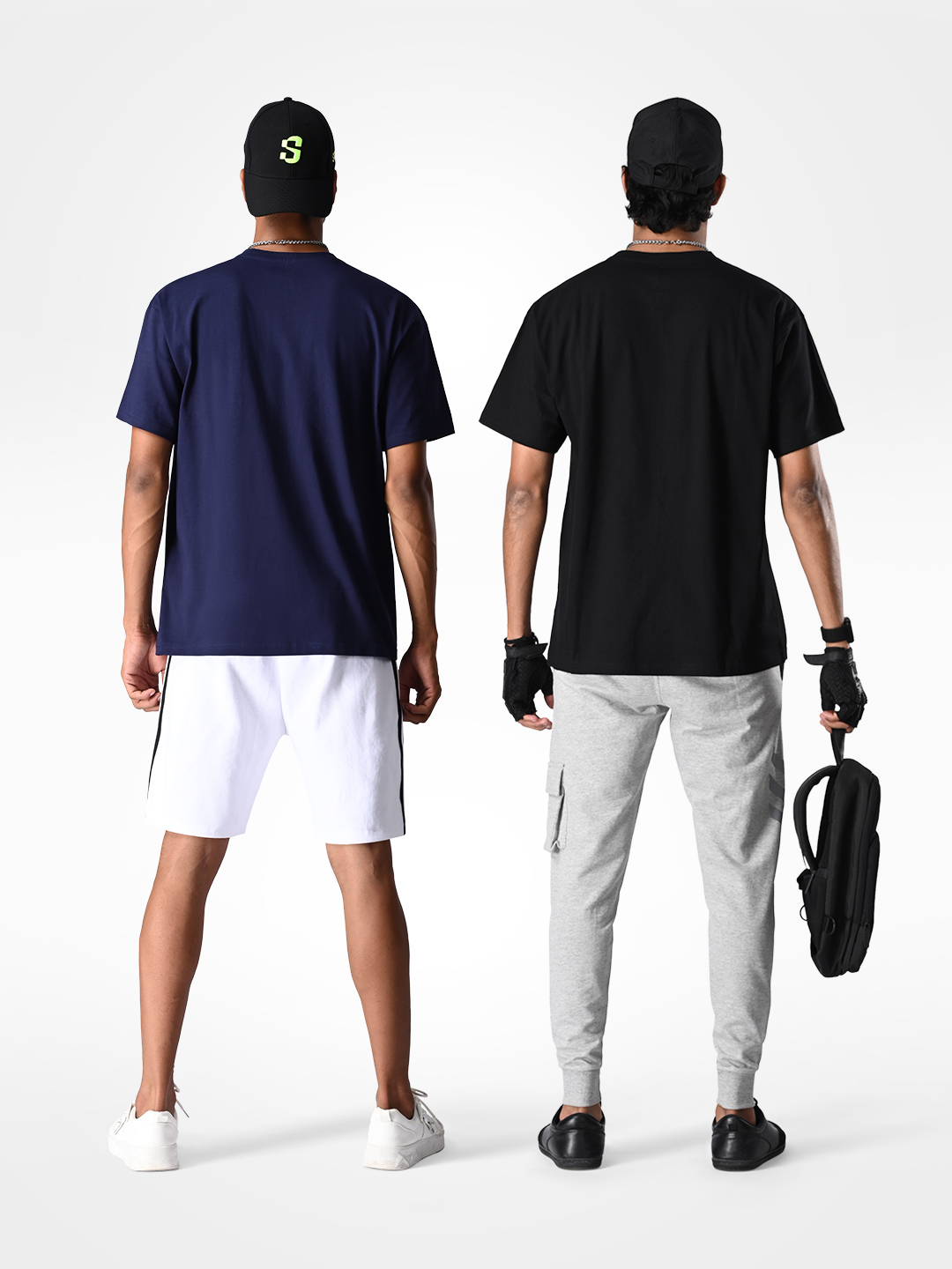 Supa Oversized Pack of 2 Navy Blue & Black T-shirt (3)