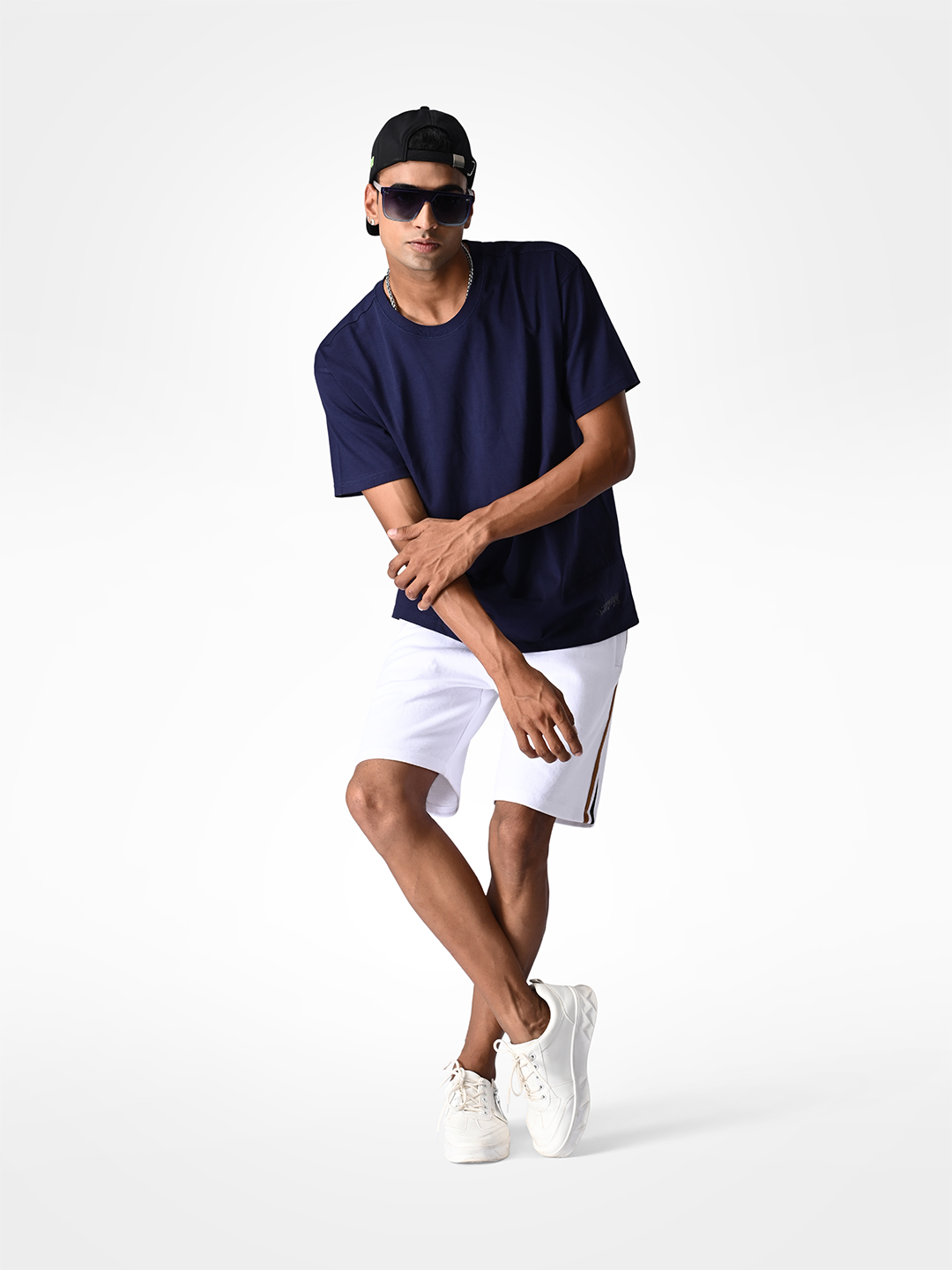 Supa Oversized Pack of 2 Navy Blue & Grey Melange T-shirt (4)