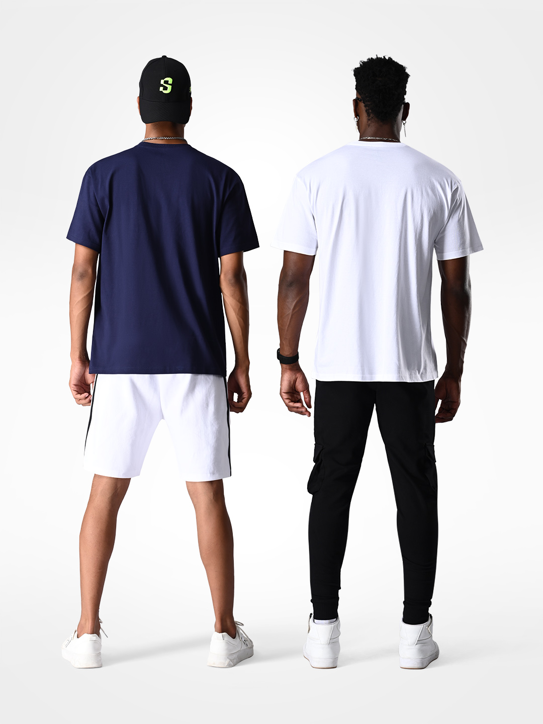 Supa Oversized Pack of 2 Navy Blue & White T-shirt (3)
