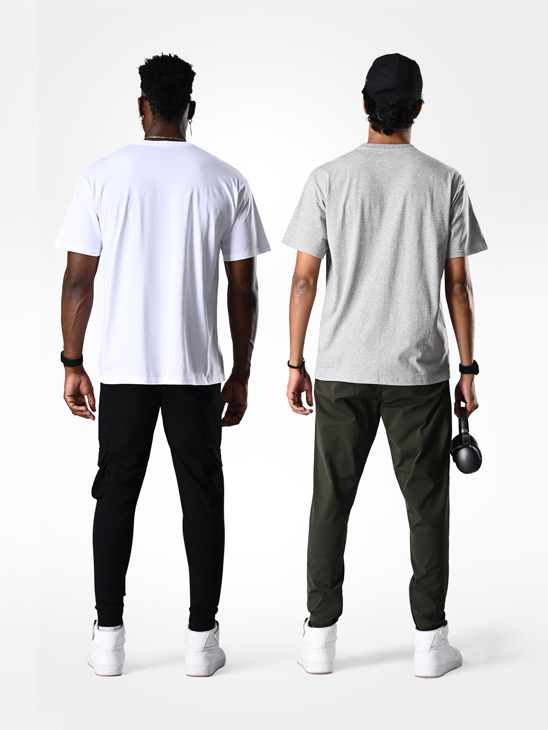 Supa Oversized Pack of 2 White & Grey Melange T-shirt (3)