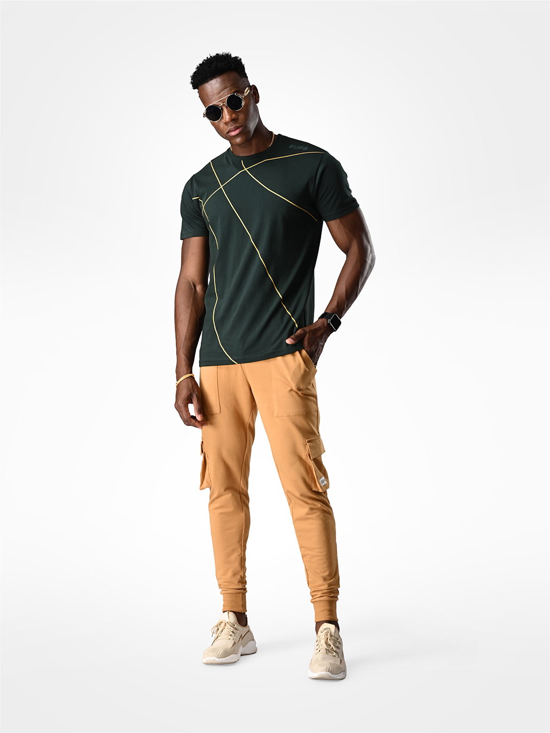 Supa Pine Green Basketball Gold Foil T-shirt (6)