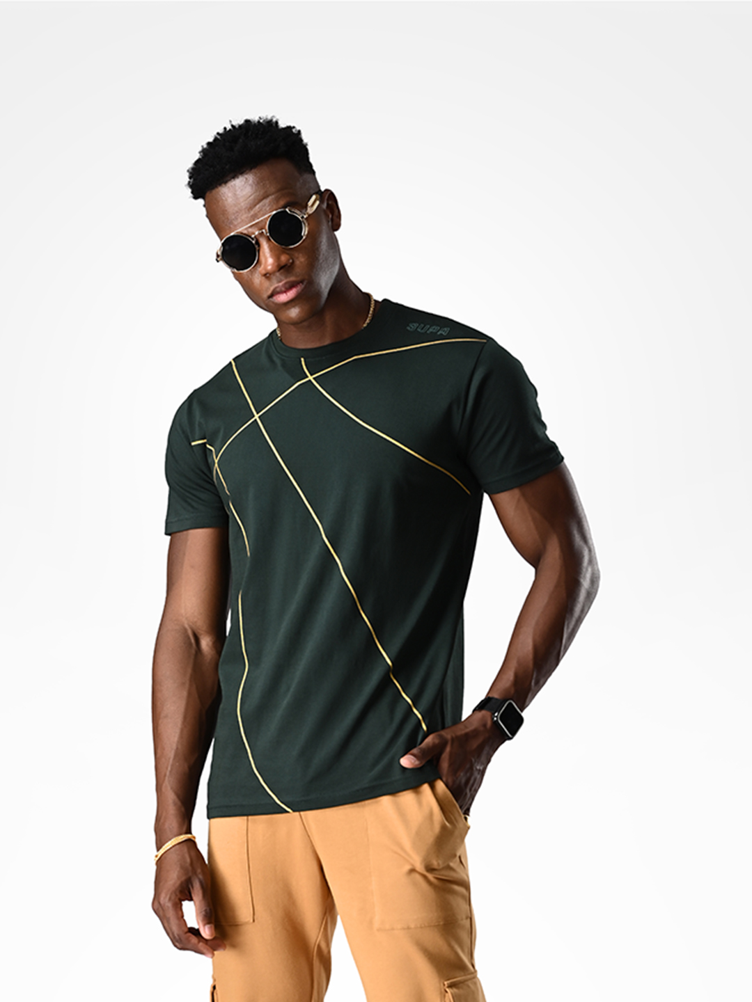 Pine Green Basketball Gold Foil T-shirt