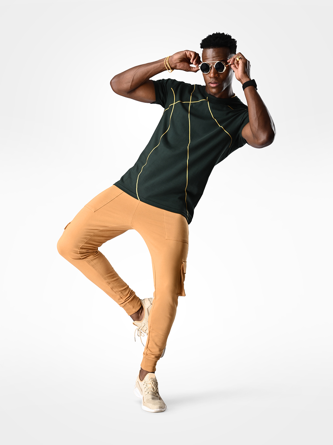 Supa Pine Green Basketball Gold Foil T-shirt (7)