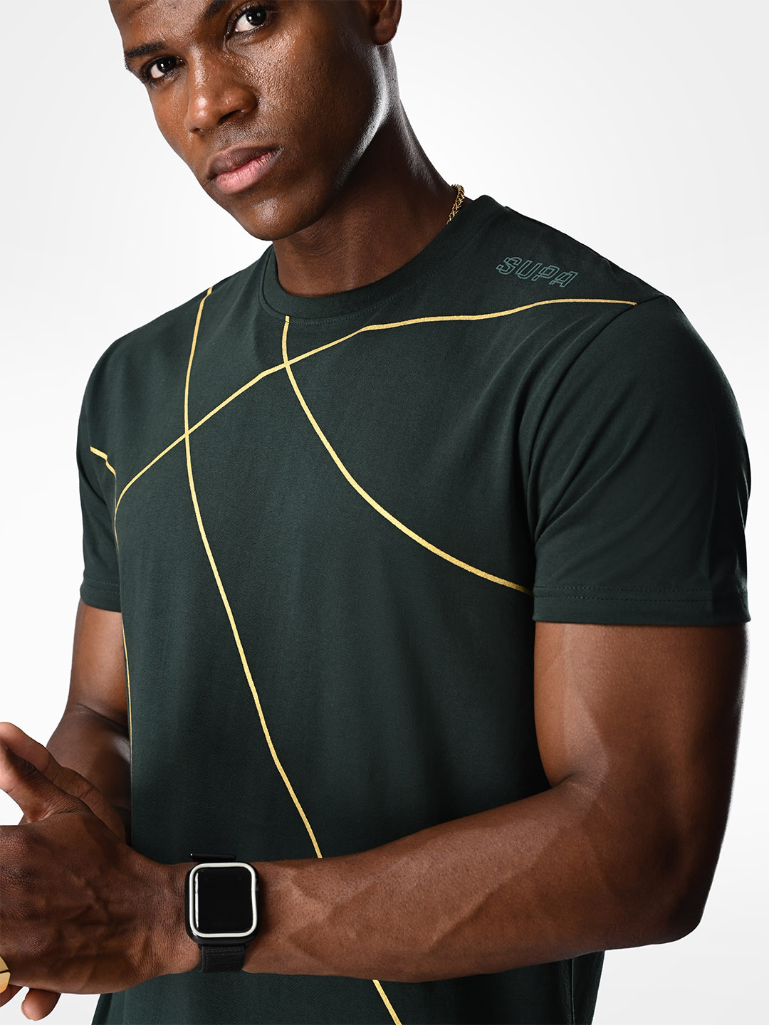 Supa Pine Green Basketball Gold Foil T-shirt (4)