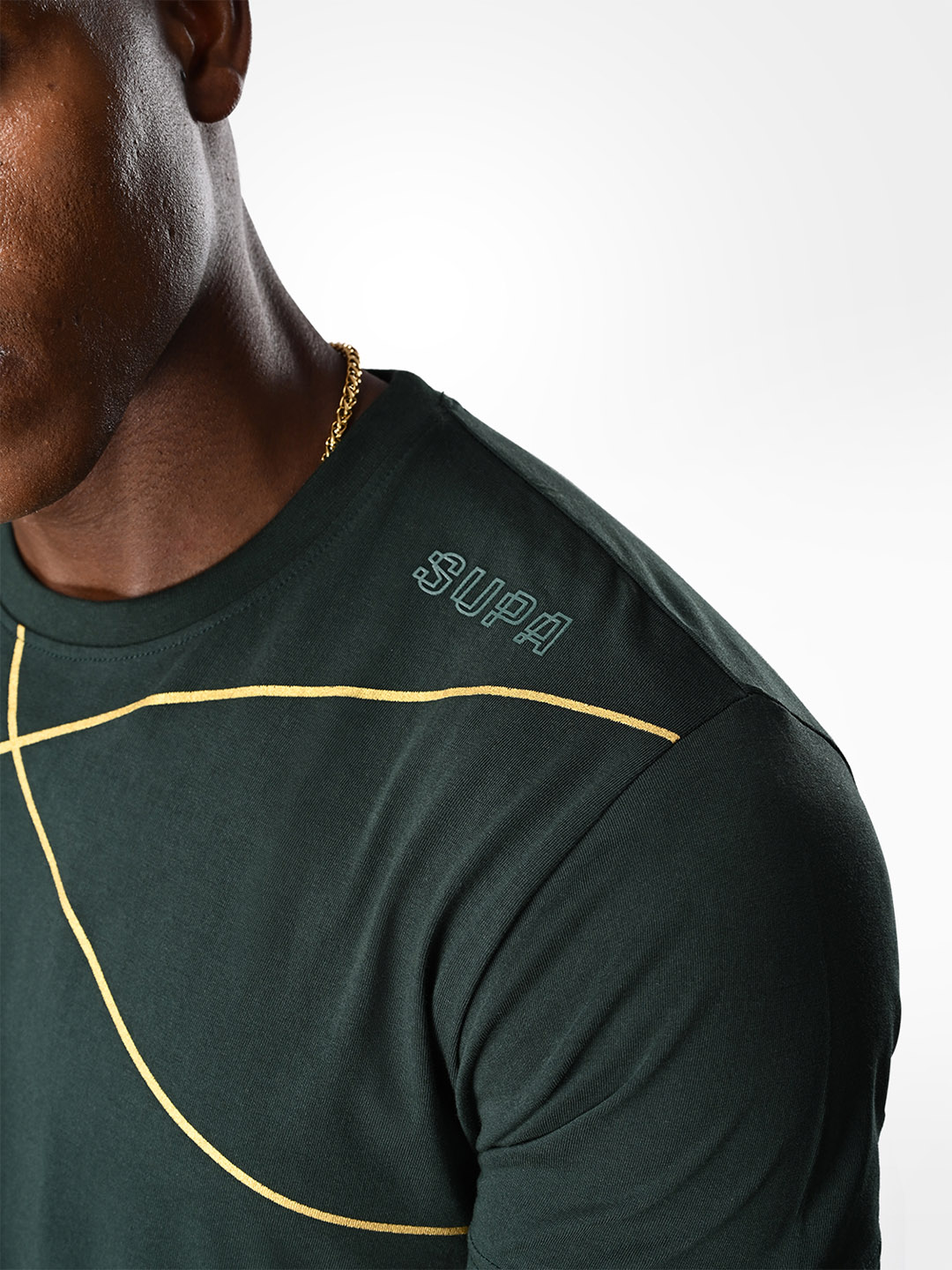 Supa Pine Green Basketball Gold Foil T-shirt (5)
