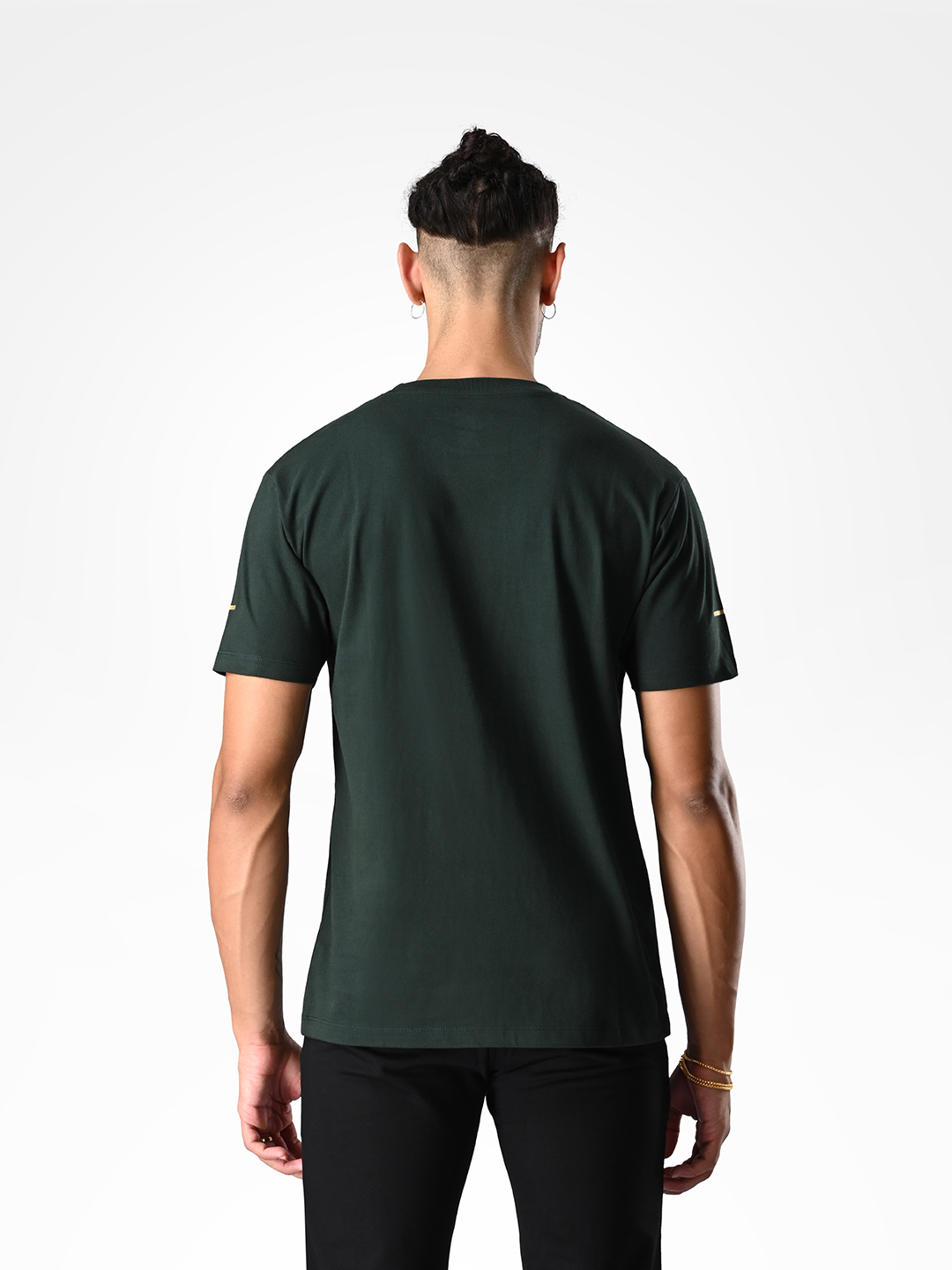 Supa Pine Green T-shirt With Gold Strip (4)