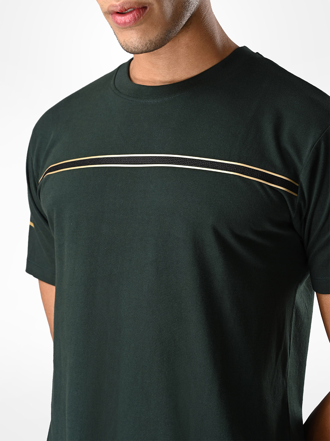 Supa Pine Green T-shirt With Gold Strip (5)