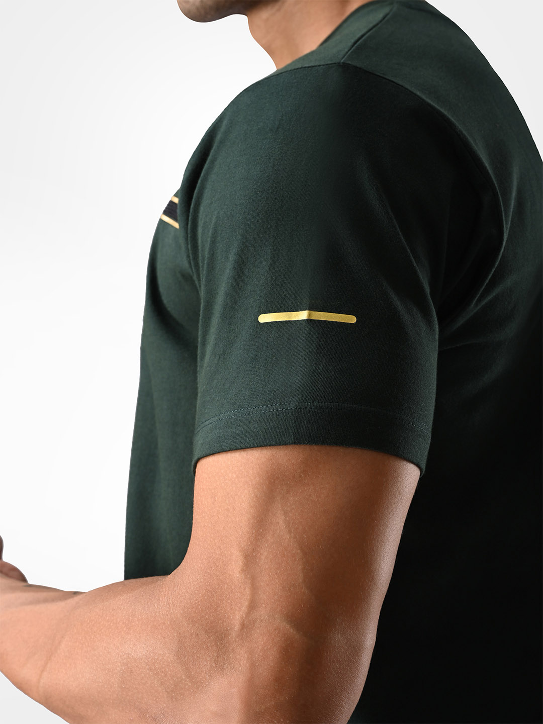 Supa Pine Green T-shirt With Gold Strip (7)