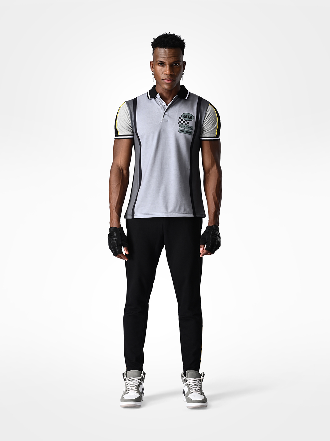 Supa Printed Grey Melange Racing Polo (8)