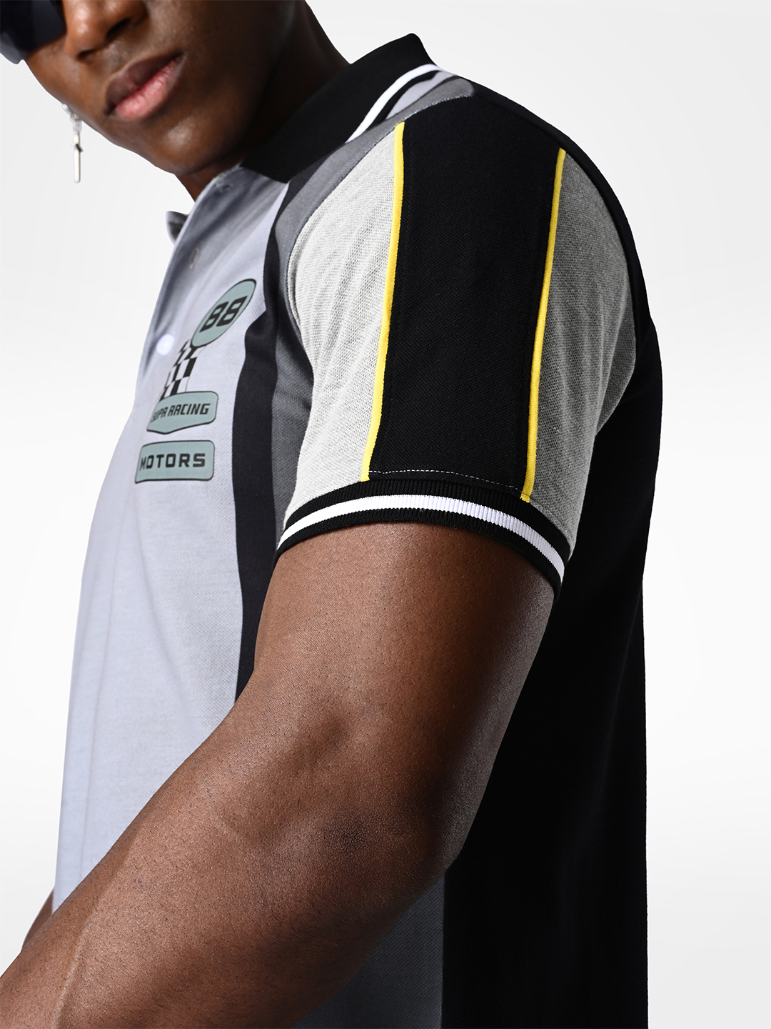 Supa Printed Grey Melange Racing Polo (6)