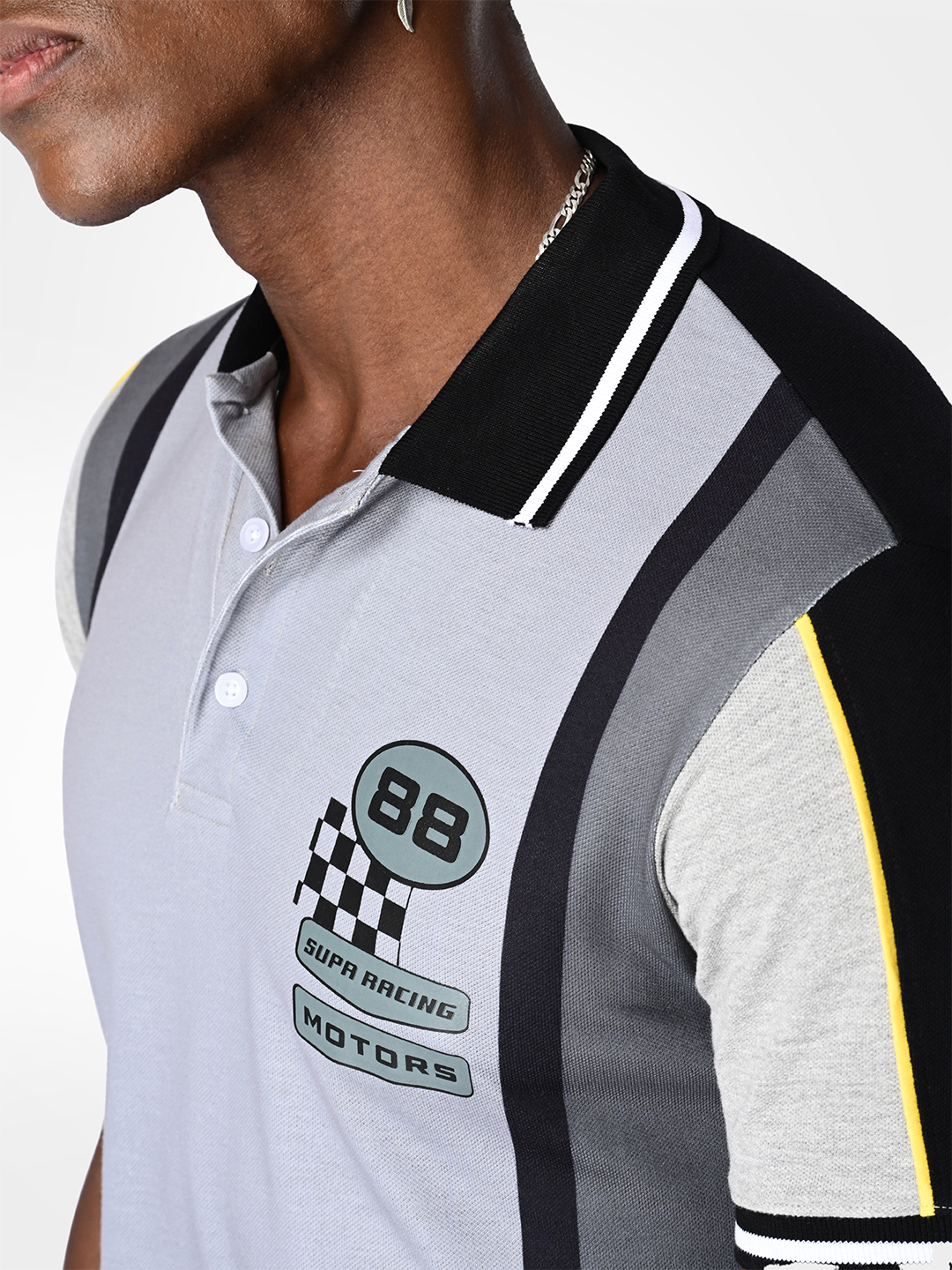 Supa Printed Grey Melange Racing Polo (7)