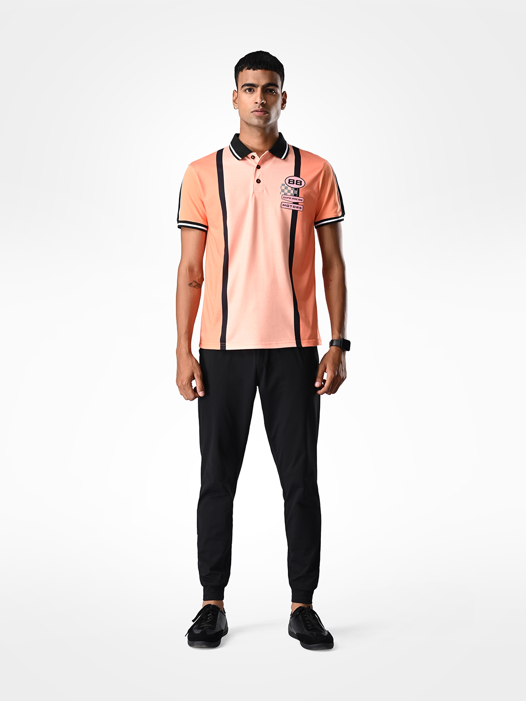 Supa Printed Orange Racing Polo (10)