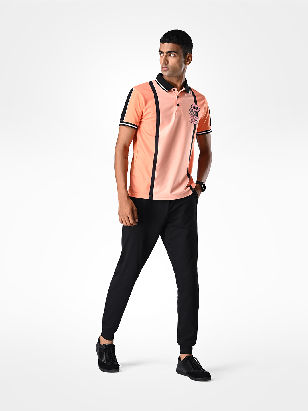 Supa Printed Orange Racing Polo (9)
