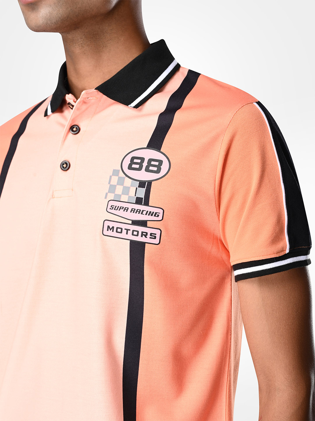 Supa Printed Orange Racing Polo (6)