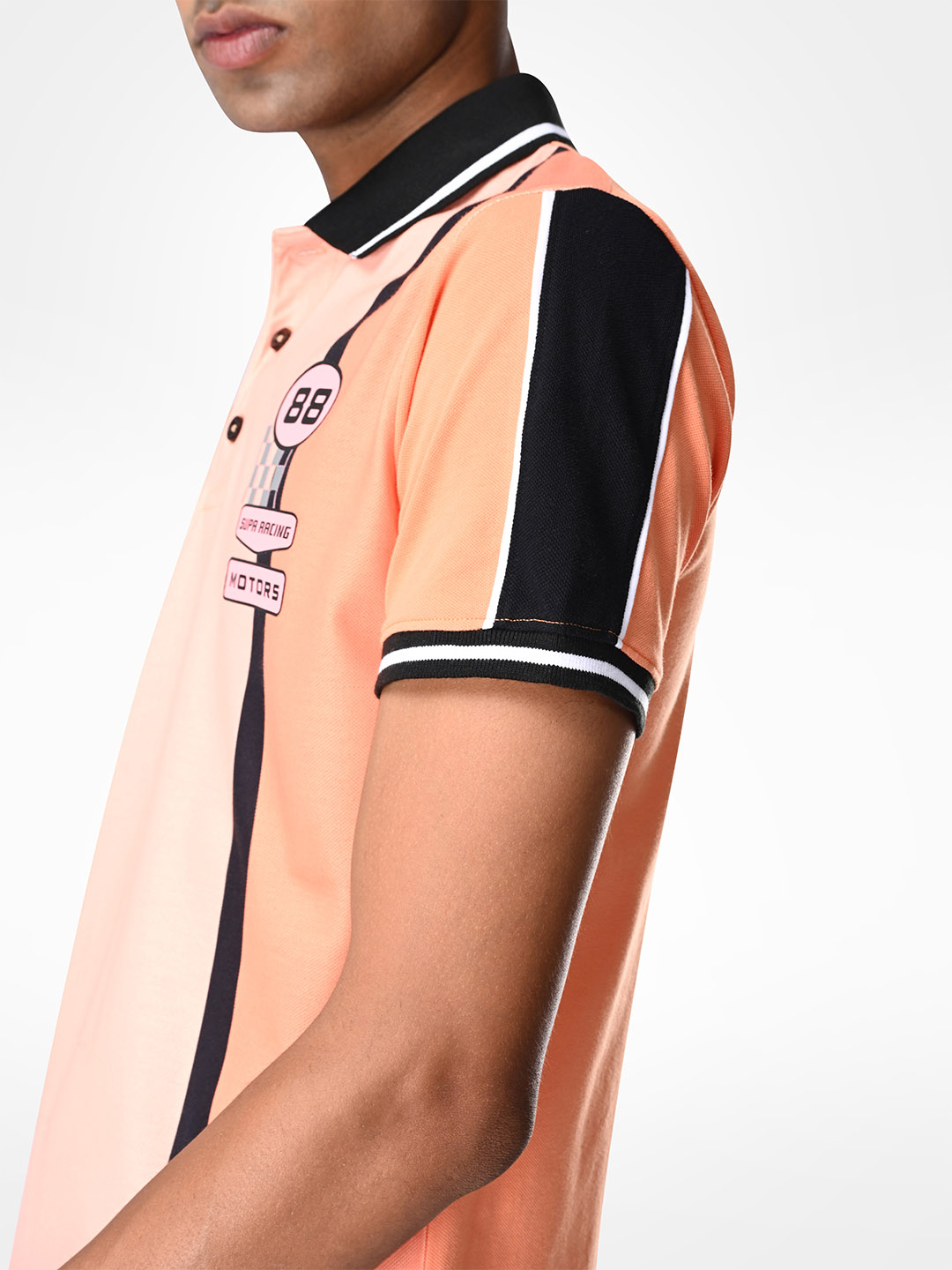 Supa Printed Orange Racing Polo (7)
