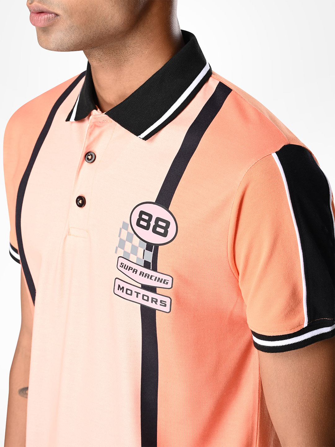 Supa Printed Orange Racing Polo (8)
