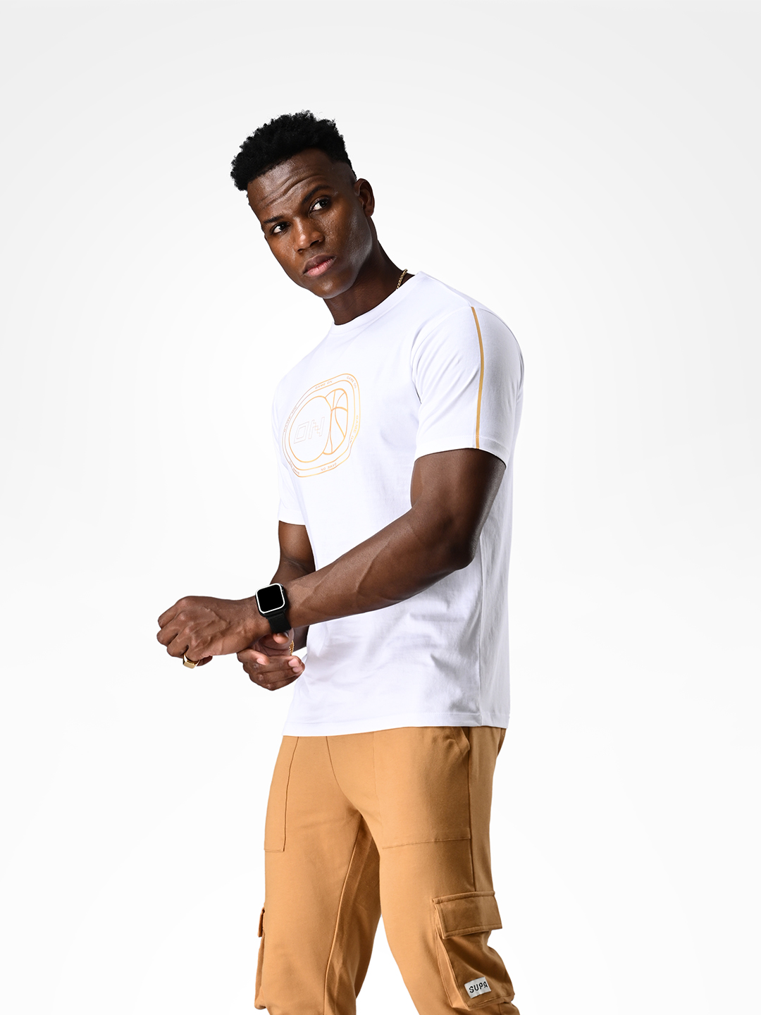 Supa Printed White & Gold T-shirt (2)