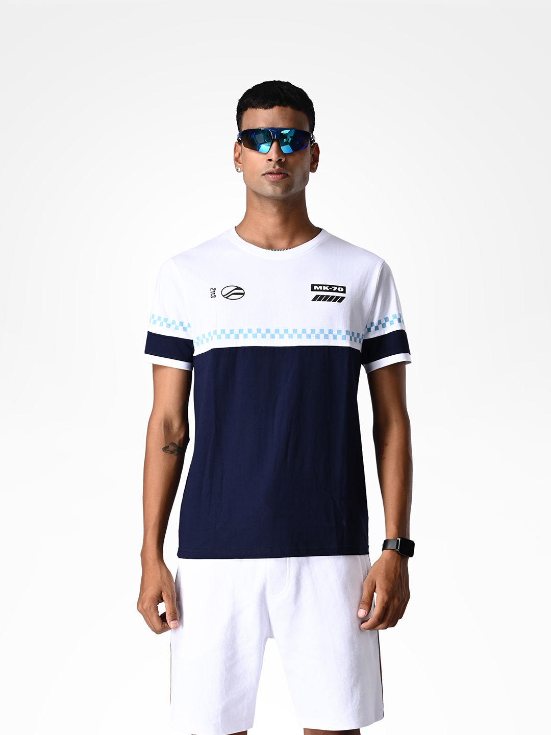 Supa Race Day Navy and White Printed Red T-shirt (1)