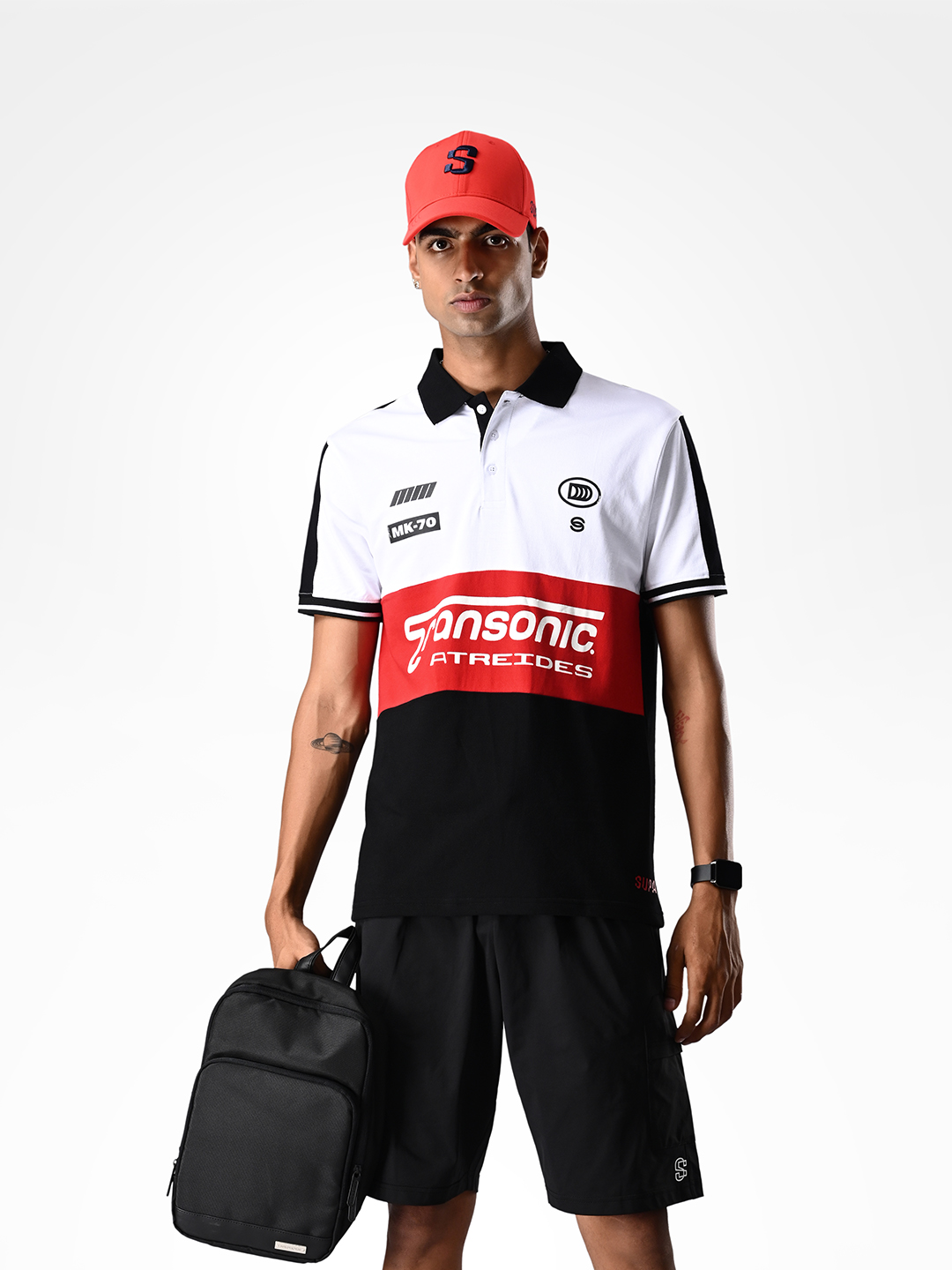 Supa Racing White Panlled Printed Polo (3)