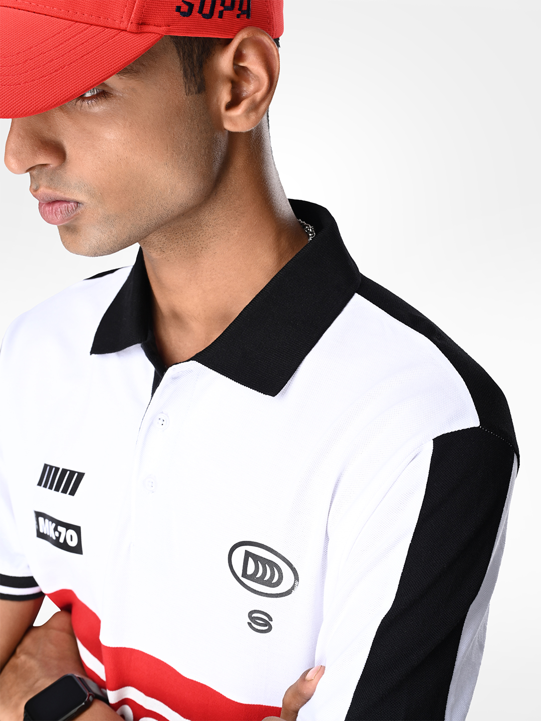 Supa Racing White Panlled Printed Polo (9)