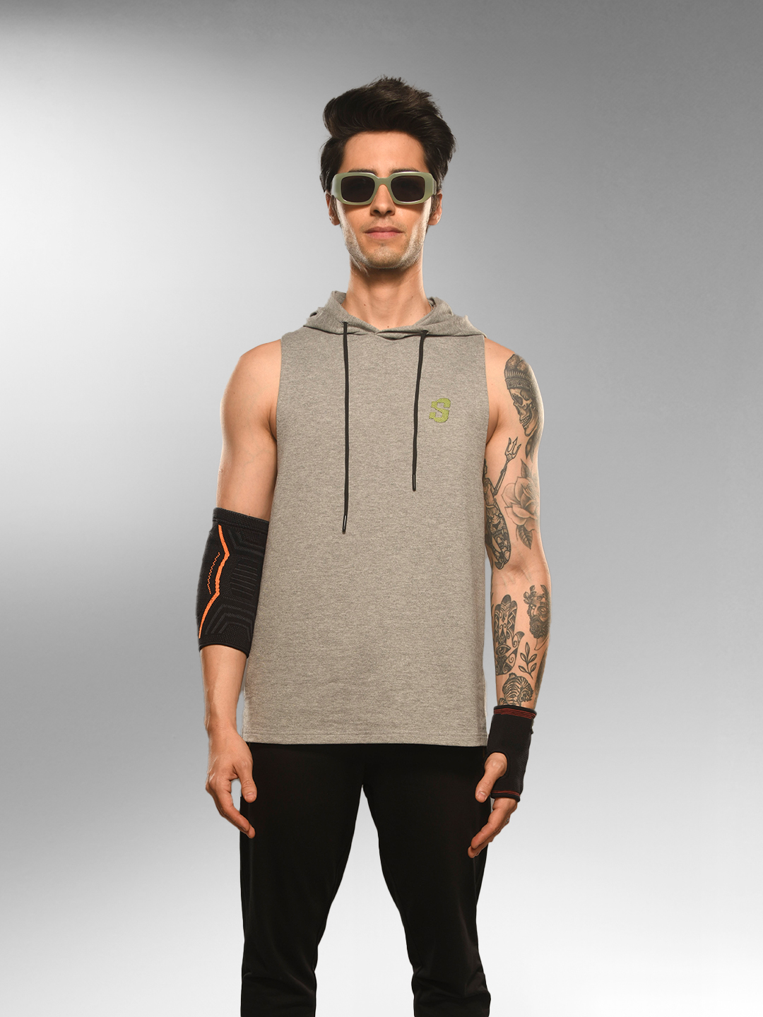 Supa Shift Grey Oversized Sleeveless Hoodie