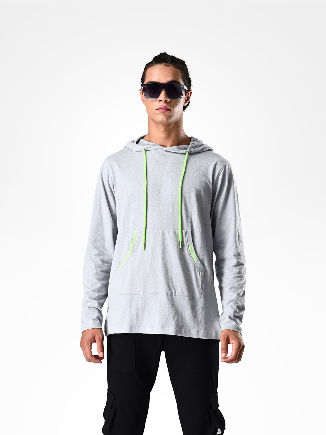 Stylish Comfortable Steel Grey Hoodie T-shirt
