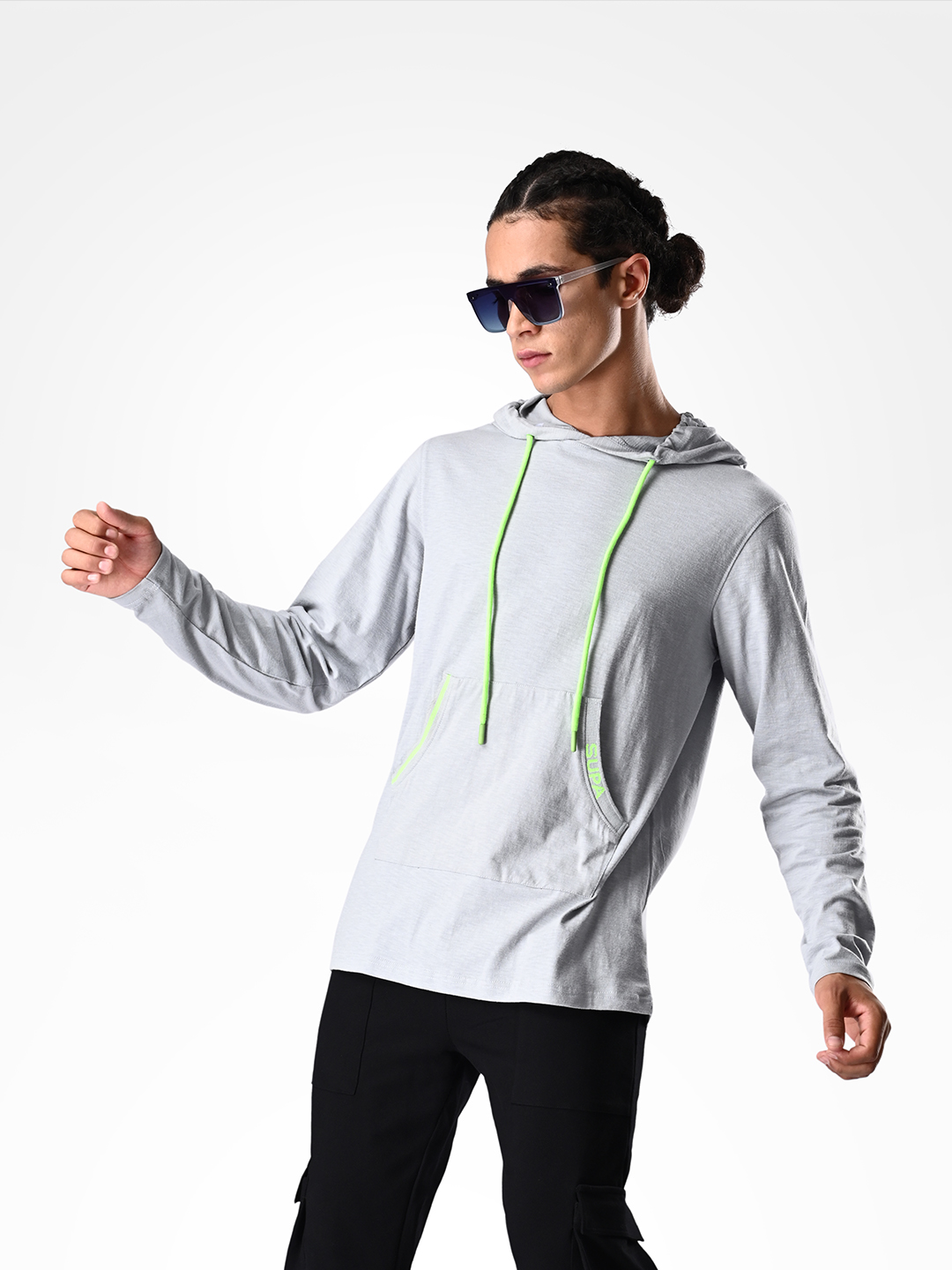Supa Stylish Comfortable Steel Grey Hoodie T-shirt (2)