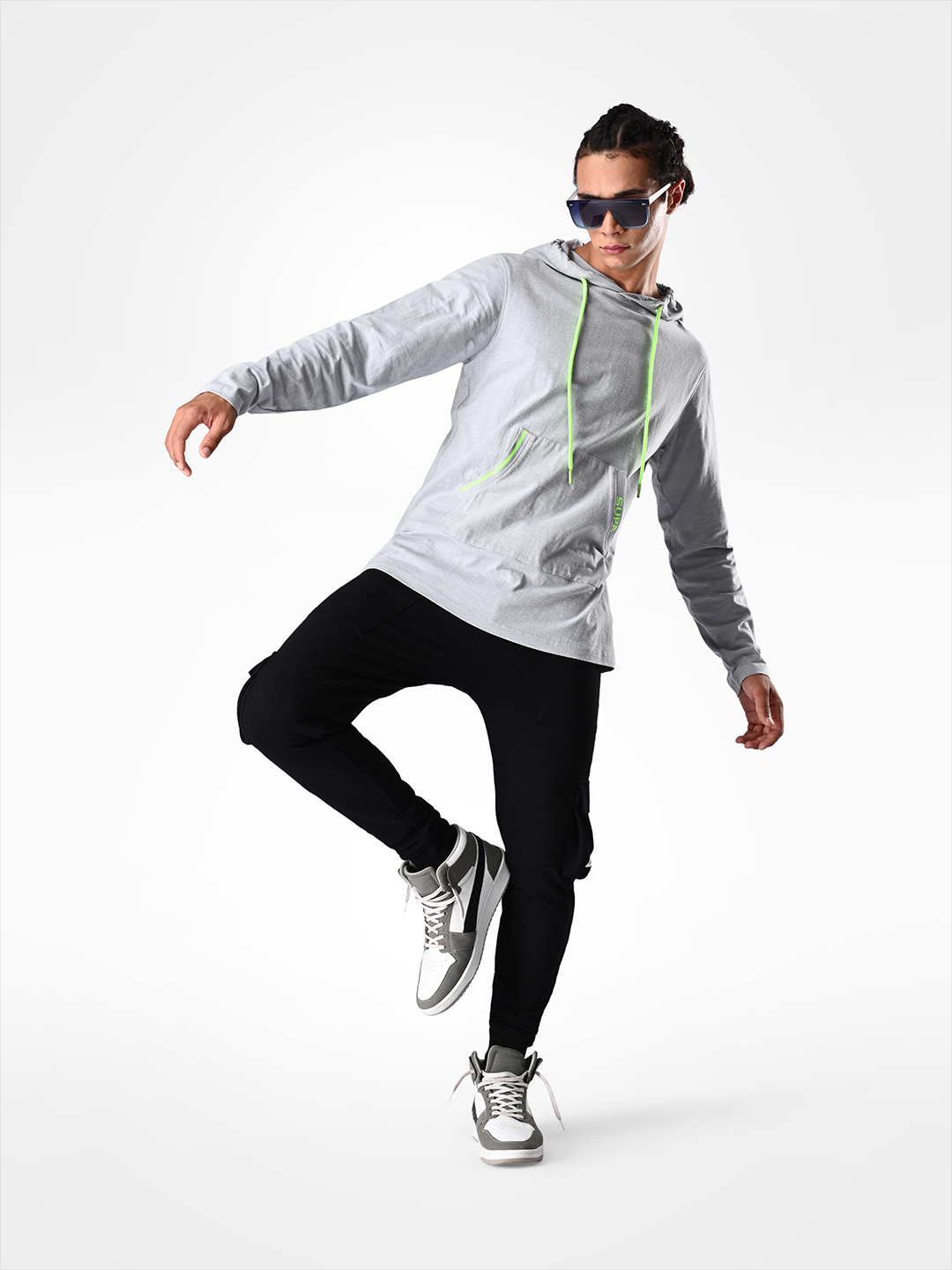 Supa Stylish Comfortable Steel Grey Hoodie T-shirt (10)