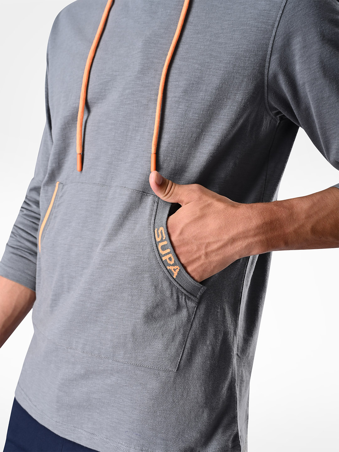 Supa Stylish Elephant Grey Hoodie T-shirt (7)