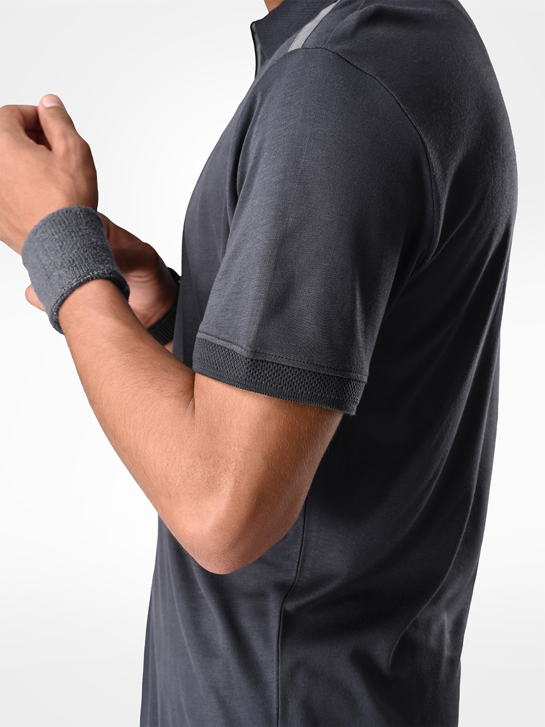 Supa SUPA Comfortable Charcoal Grey Reflective Print Polo T-shirt (6)