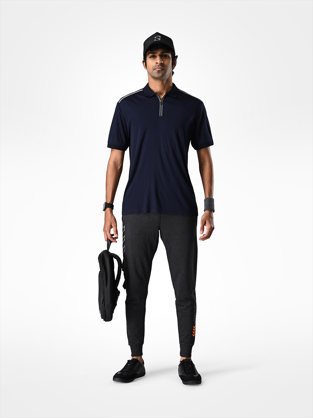 Supa SUPA Comfortable Navy Reflective Print Polo T-shirt (9)