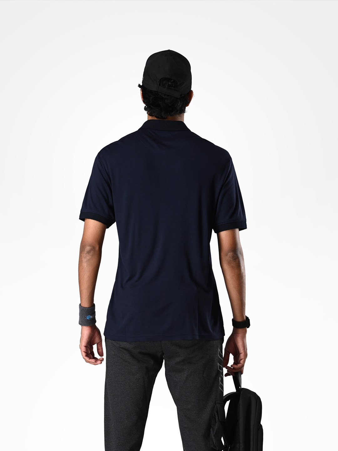 Supa SUPA Comfortable Navy Reflective Print Polo T-shirt (3)