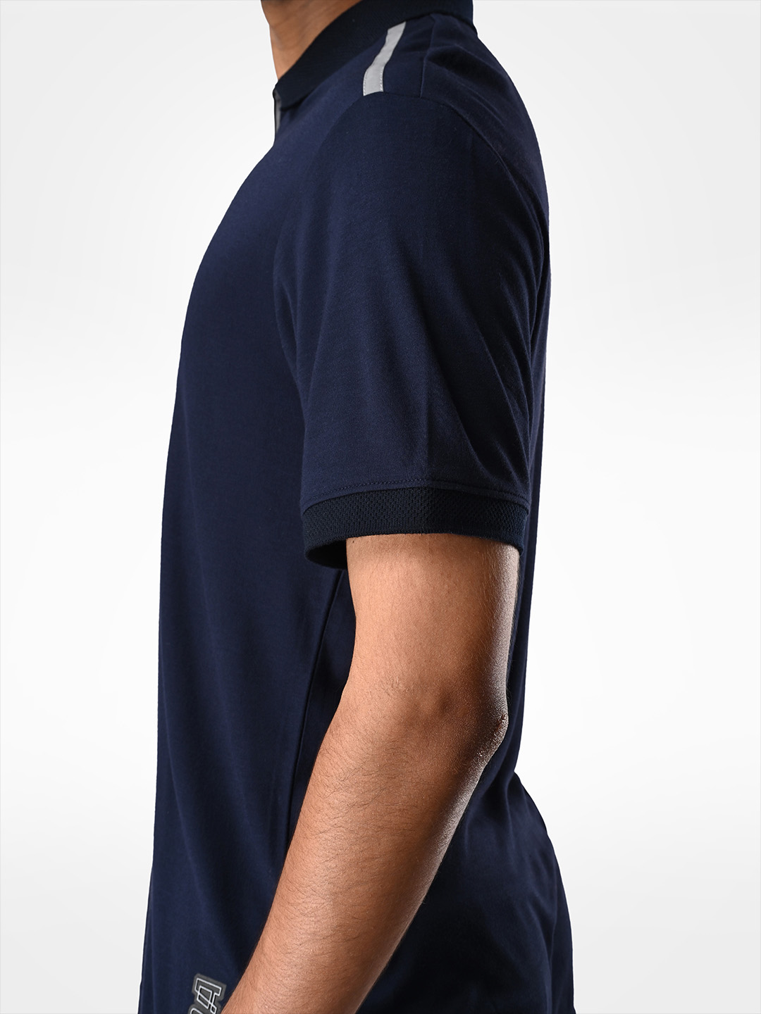 Supa SUPA Comfortable Navy Reflective Print Polo T-shirt (7)