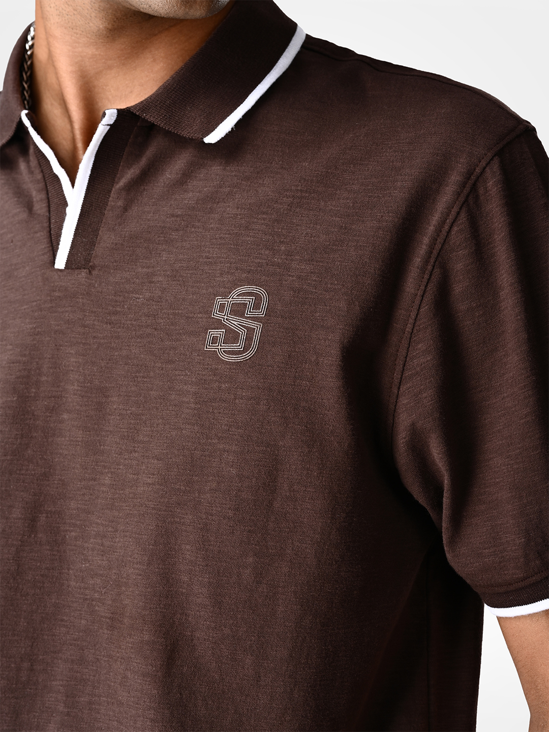 Supa SUPA Soft Dark Brown Cuban Polo T-shirt (4)