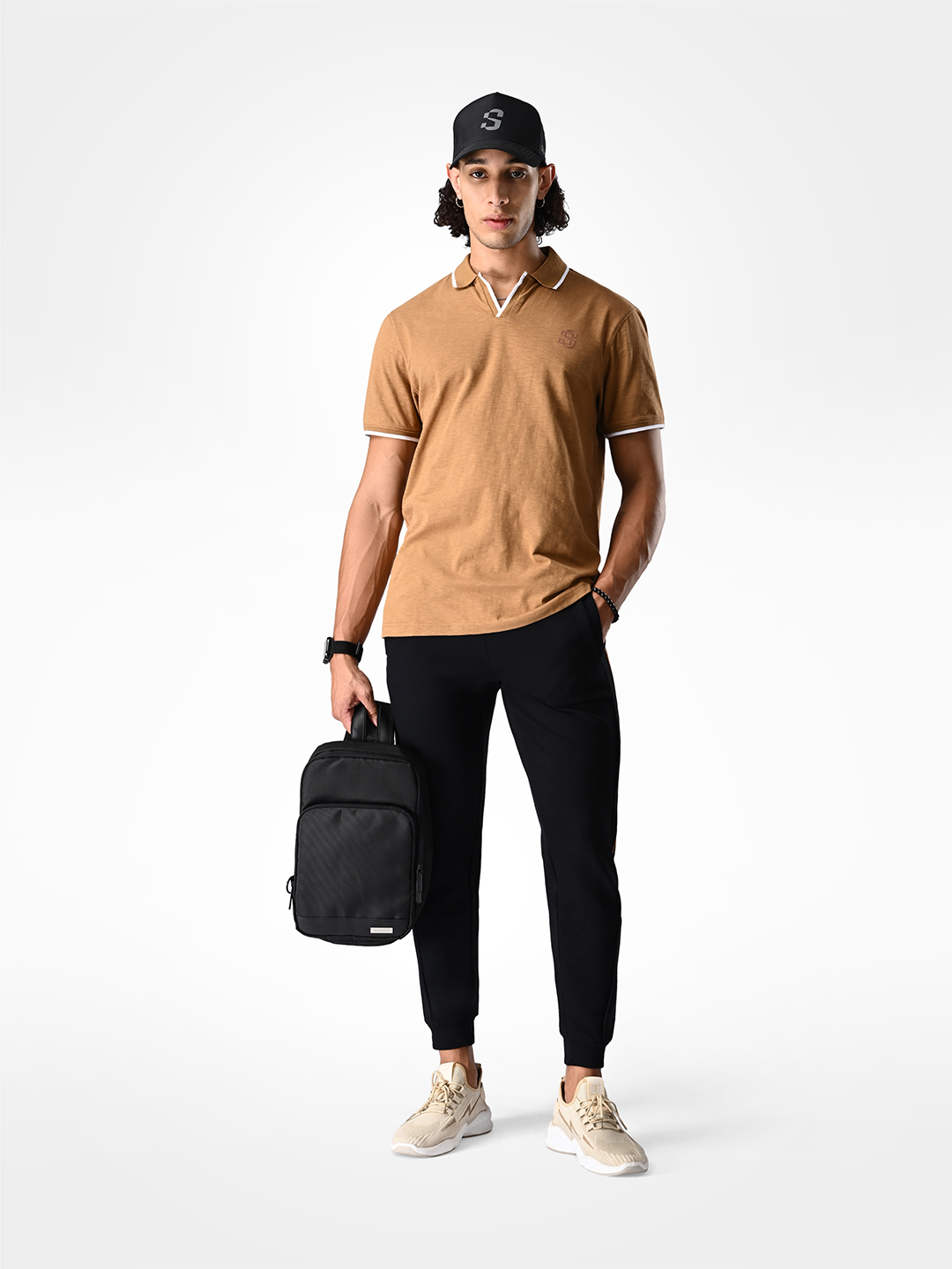 Supa SUPA Soft Dark Khakhi Cuban Polo T-shirt (5)