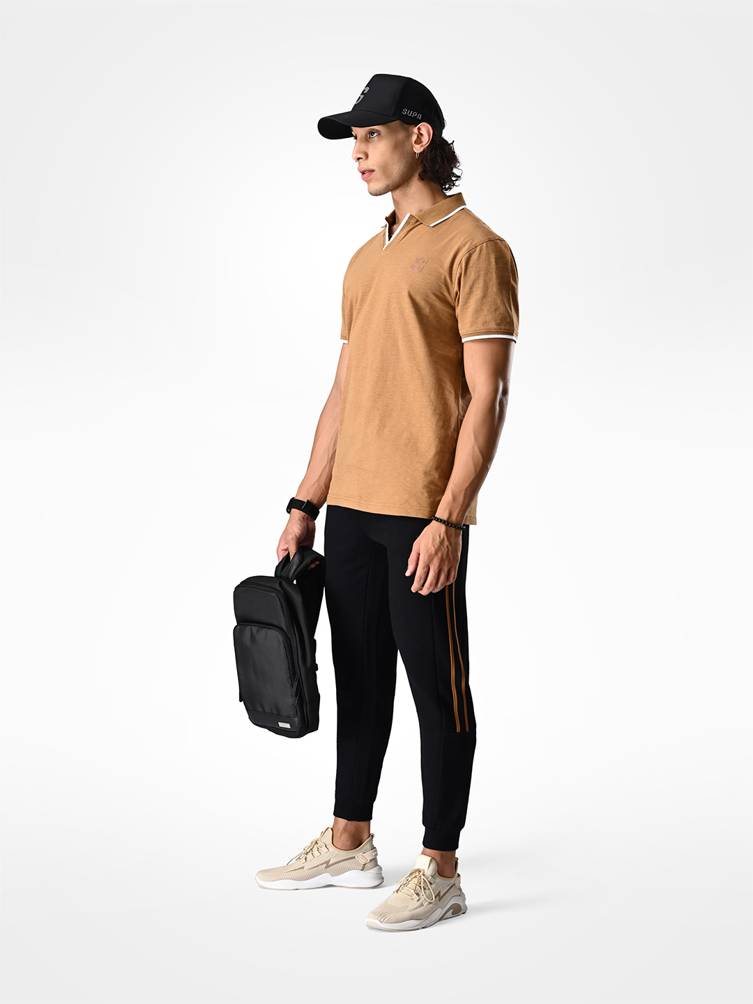Supa SUPA Soft Dark Khakhi Cuban Polo T-shirt (7)