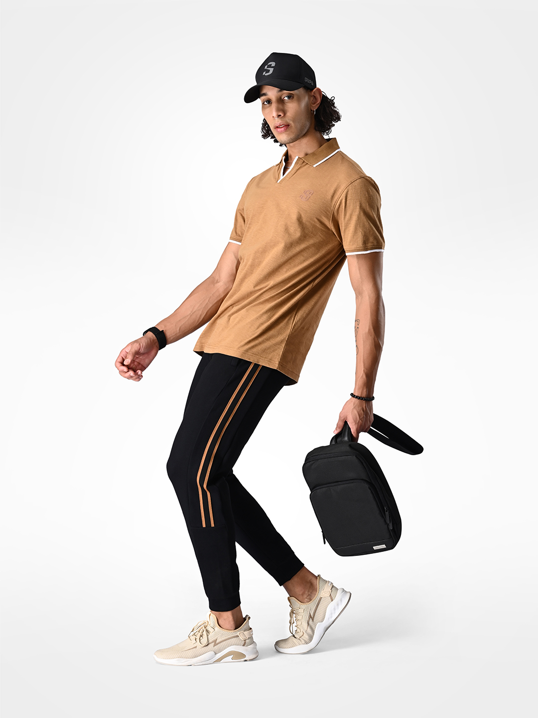 Supa SUPA Soft Dark Khakhi Cuban Polo T-shirt (6)