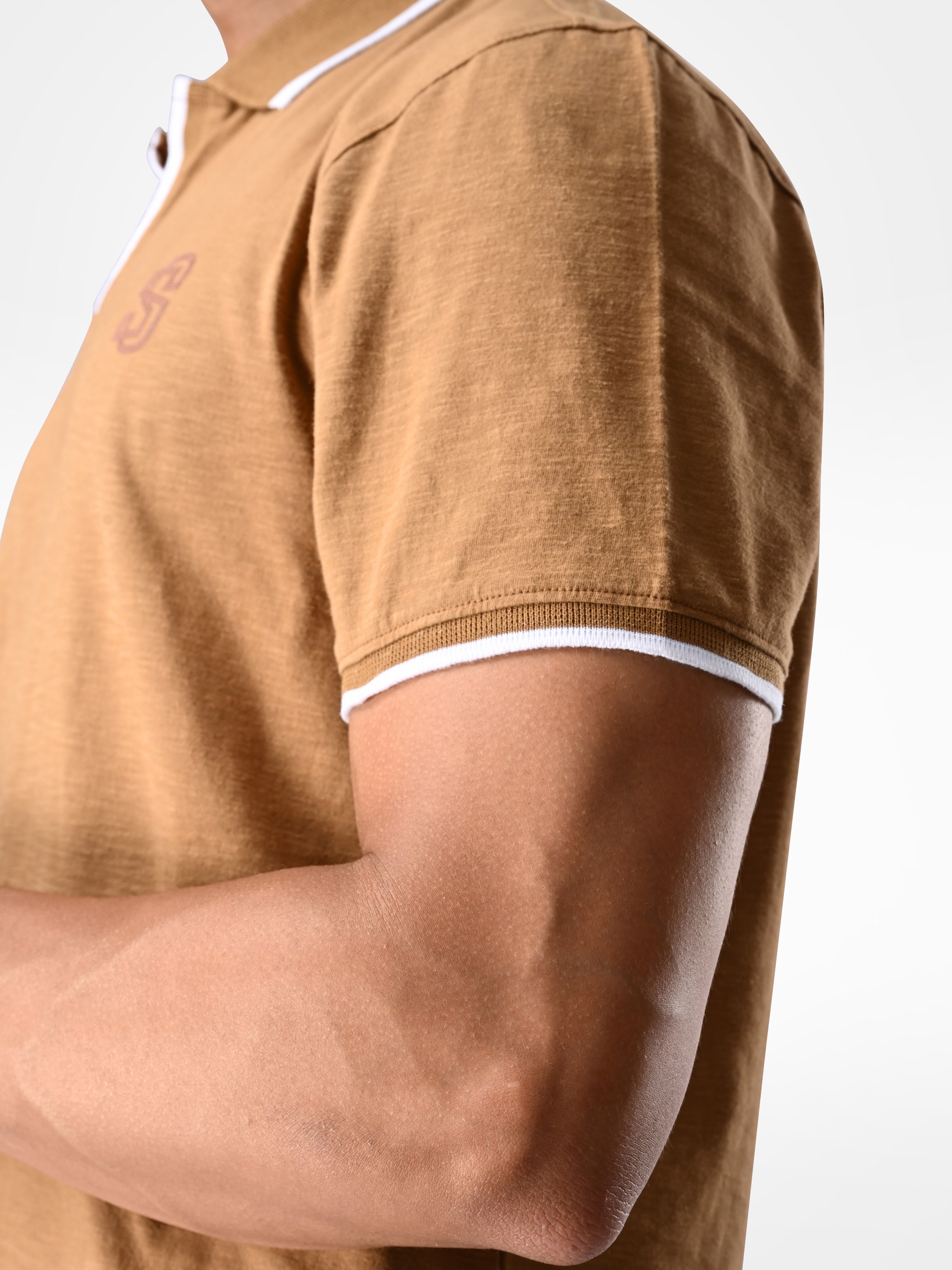 Supa SUPA Soft Dark Khakhi Cuban Polo T-shirt (3)