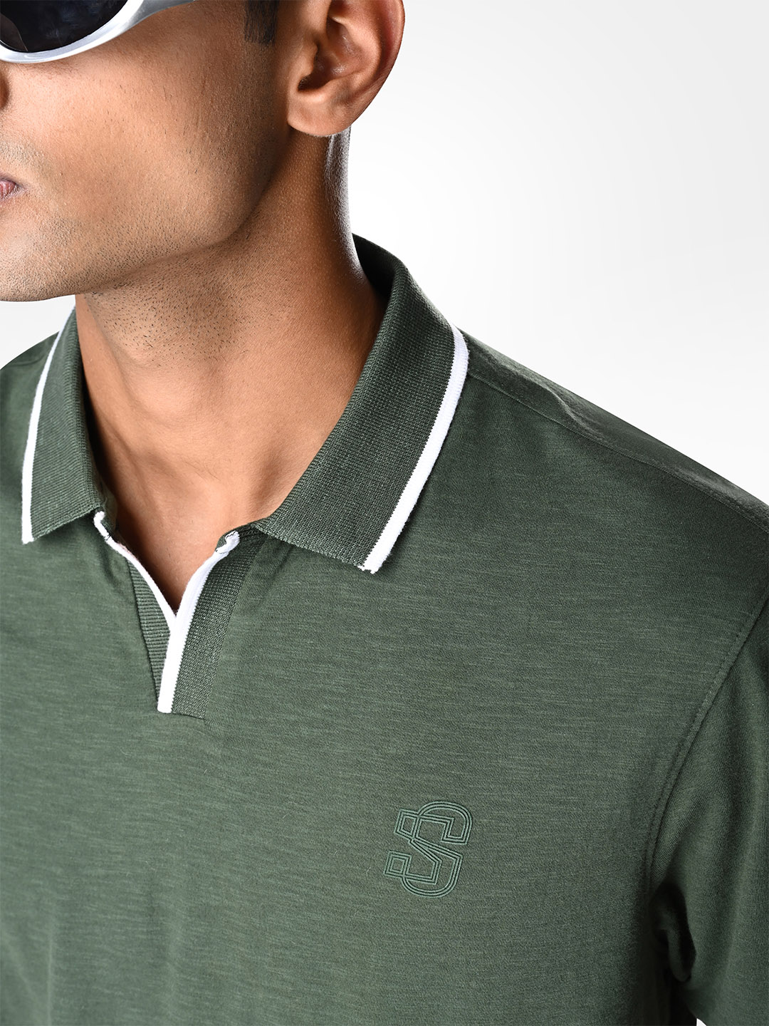 Supa SUPA Soft Forest Green Cuban Polo T-shirt (6)