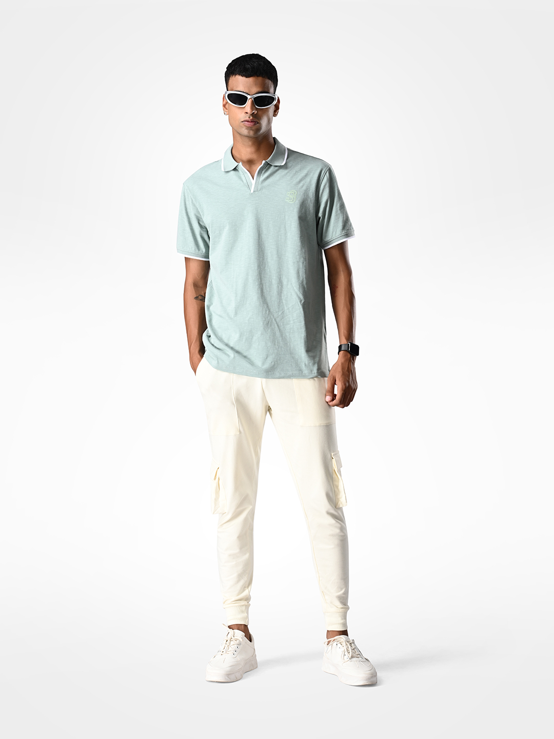 Supa SUPA Soft Muted Aqua Cuban Polo T-shirt (8)