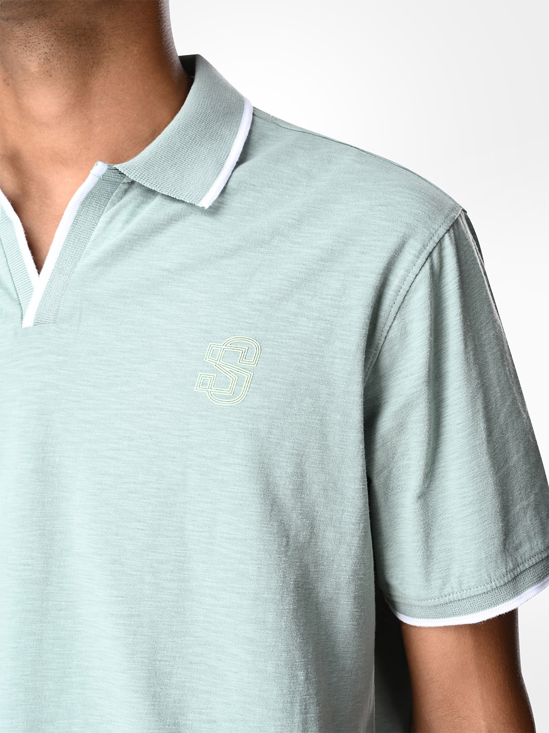 Supa SUPA Soft Muted Aqua Cuban Polo T-shirt (4)